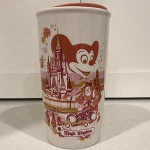 Disneyland Magic Kingdom Starbucks 12oz Tumbler Ceramic Cup w Lid